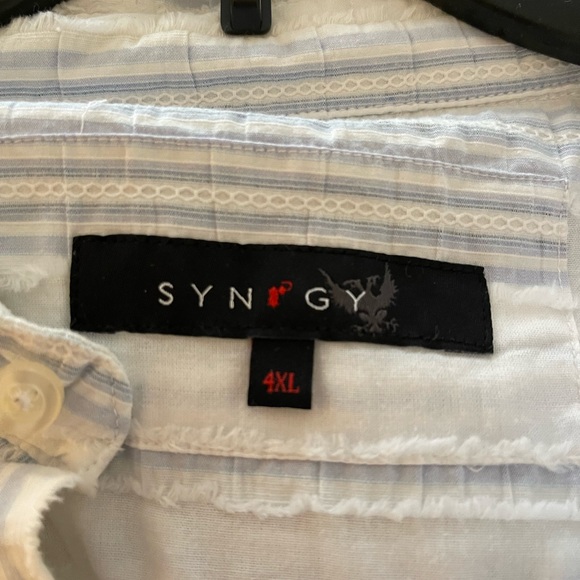 Big men’s textured Synergy 4xl button down shirt - Picture 2 of 4